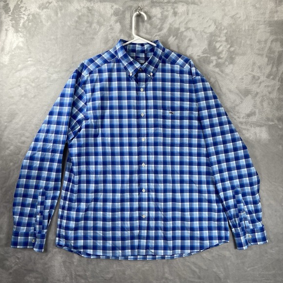 Vineyard Vines Other - Vineyard Vines Shirt men's XL Button Down OTG On-The-Go Performance Plaid Blue